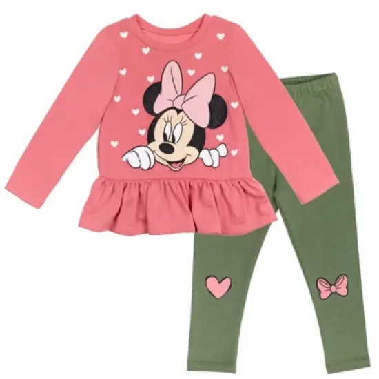 Disney Minnie Mouse Mickey Mouse T-Shirt and Leggings Outfit Set Infant to Big Kid image {7}