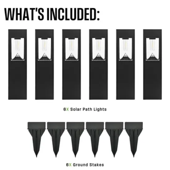Westinghouse 30 Lumens Solar Filament LED Bollard Path Light &ndash; 6-Pack image {9}