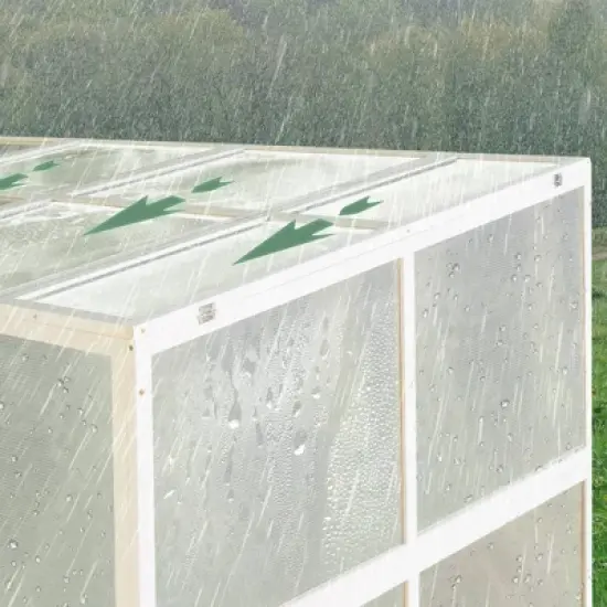 Greenhouse, Wooden Lean to Greenhouses for Outdoors, Heavy Duty Walk in Green House for Outside Winter for Sunroom Storage Shed, Garden, Backyard image {13}