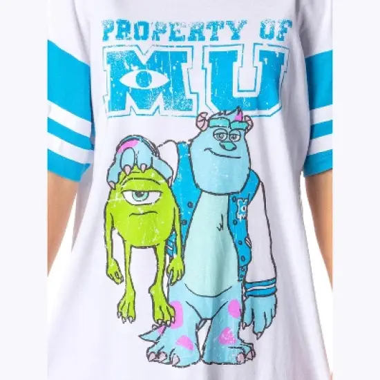 Disney Womens' Property Of Monsters University Nightgown Pajama Shirt Dress White image {2}