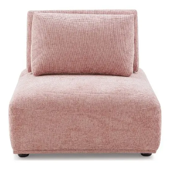 HOMES: Inside + Out 5pc Povoa 159" Modular Curved Sectional Sofa Modern Chenille with Extendable Backrest Pink image {12}