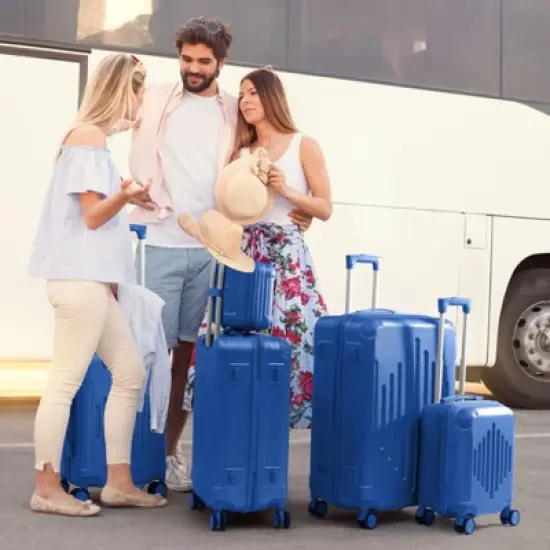 Karl Home 5 Piece Set ABS Trolley Cases Iron Trolley Rod Green image {7}