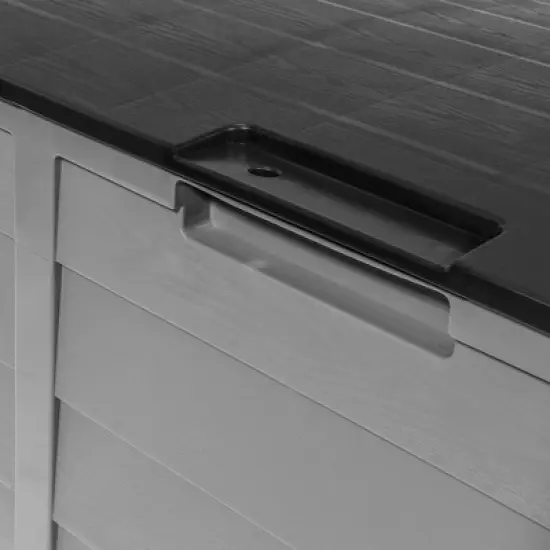 Barton 63 Gallons Patio Storage Box Container Pools Deck Box Build-in Wheel, Gray image {3}