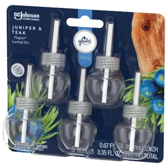 Glade PlugIns Scented Oil Air Freshener Refills Juniper & Teak - 3.35 fl oz/5pk image {11}