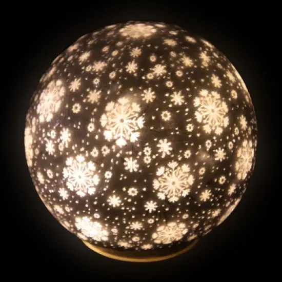 Northlight LED Lighted Snowflakes Glass Globe Christmas Decoration - 6" - White image {2}