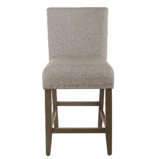 24" Upholstered Counter Height Barstool with Nailheads - HomePop image {11}