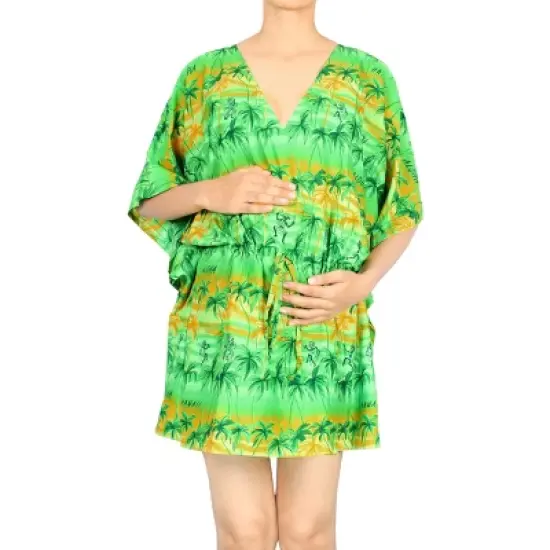 HAPPY BAY Women's Beachwear Swimsuit Coverups for Women Summer Swim Beach Dress Cover Ups for Swimwear Women Bathing Suit Cover-up 3X-4X Green,Tree image {3}