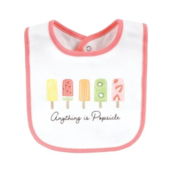 Touched by Nature Infant Girl Organic Cotton Bibs, Popsicle, One Size image {2}