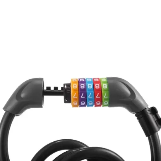 Unique Bargains Portable 5 Digit Security Resettable Combination Bicycle Cable Lock 4 Feet Long 1/2 Inch Diameter image {5}