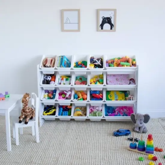 Cambridge Extra Large Toy Storage Organizer with 20 Storage Bins White - Humble Crew image {9}