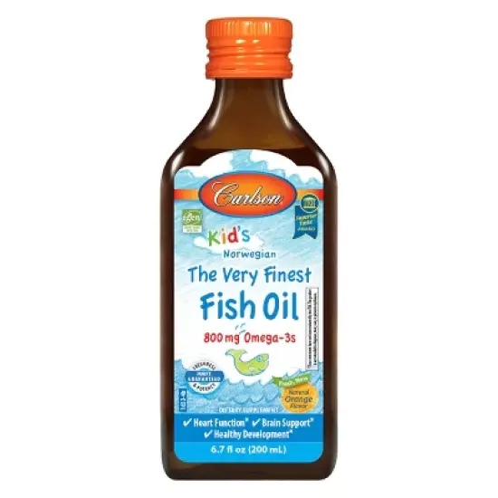 Carlson - Kid's The Very Finest Fish Oil, 800 mg Omega-3s, Norwegian, Wild Caught, Sustainably Sourced, Orange image {4}