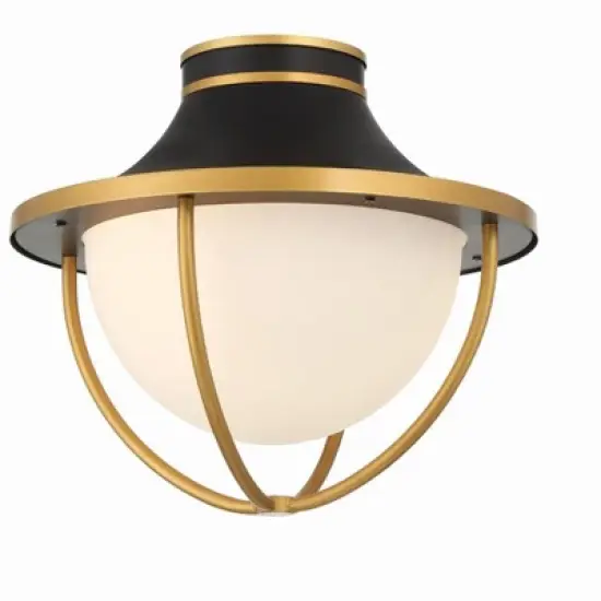 Crystorama Lighting Atlas 2 - Light Semi-Flush Mount in  Matte Black/Textured Gold image {4}