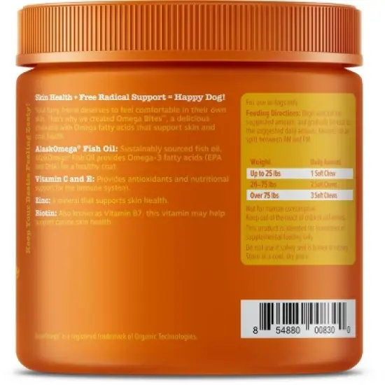 Zesty Paws Omega Supplement Bites - Bacon - 90ct image {2}