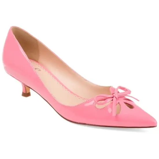 Journee Collection Womens Lutana Pointed Toe Kitten Heel Pumps image {12}
