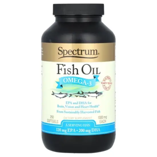 Spectrum Essentials Fish Oil, Omega-3, 250 Softgels (500 mg per Softgel) image {4}