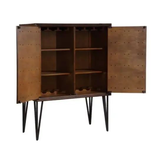 Oxford 2 Door Bar Cabinet Brown - Treasure Trove Accents image {3}