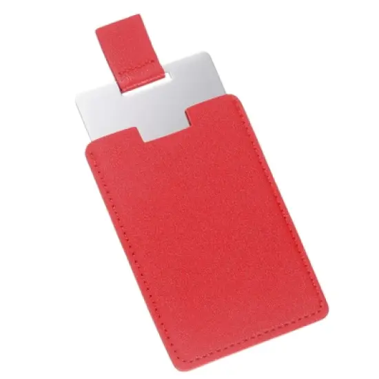 Unique Bargains PU Leather Stainless Steel Travel Compact Mini Makeup Mirror image {10}