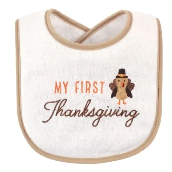 Hudson Baby Infant Cotton Terry Drooler Bibs with Fiber Filling 10pk, Neutral Holiday image {2}