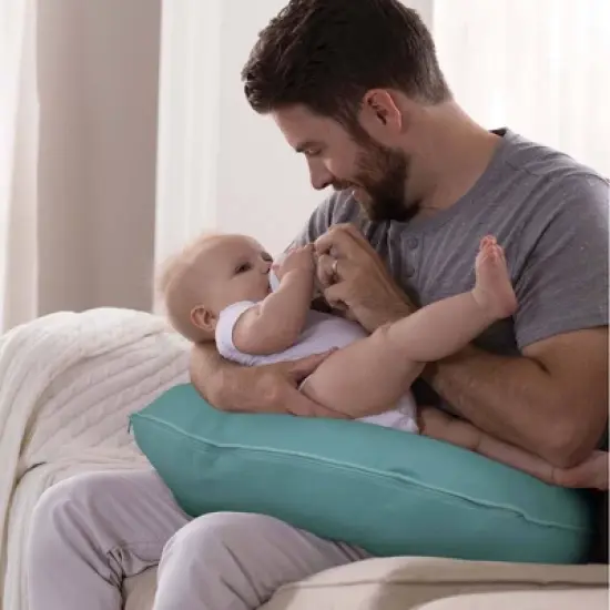 Boppy Organic Original Support Nursing Pillow -Vintage Blue image {6}