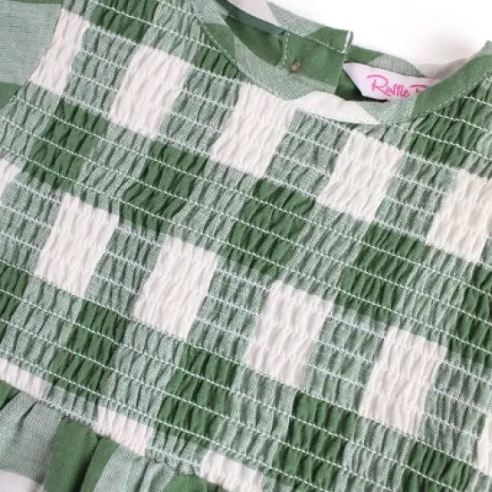 RuffleButts Infant Girls Long Sleeve Smocked Bubble Romper image {4}