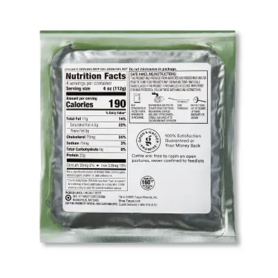 Organic 100% Grassfed 90/10 Ground Beef - 1lb - Good & Gather&trade; image {1}