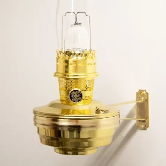 Aladdin Wall Oil Lamp with Wall Bracket, Indoor Emergency Fuel Lighting for Wall, Shelf, Table or Hanging, Chrome or Brass Finish image {1}