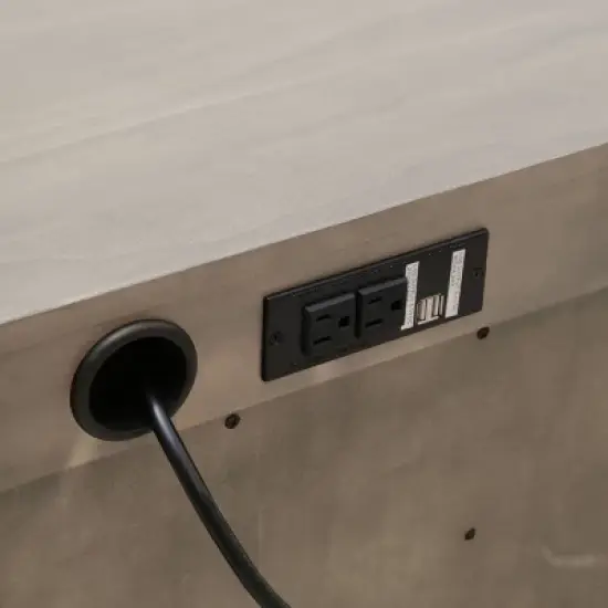 6pc Aurora Mid-Century Gray Bedroom Set with Upholstered Bed - Abbyson Living image {10}