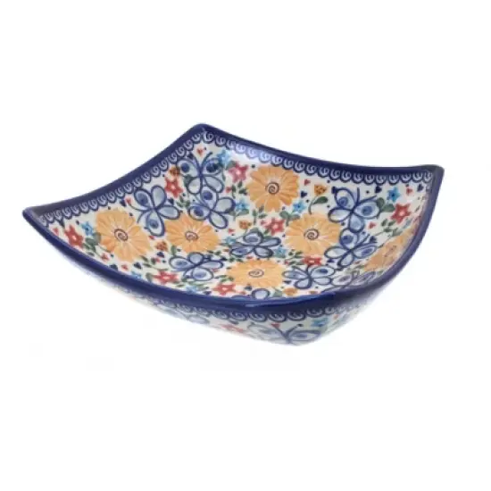 Blue Rose Polish Pottery 161 Vena Square Serving Dish image {6}