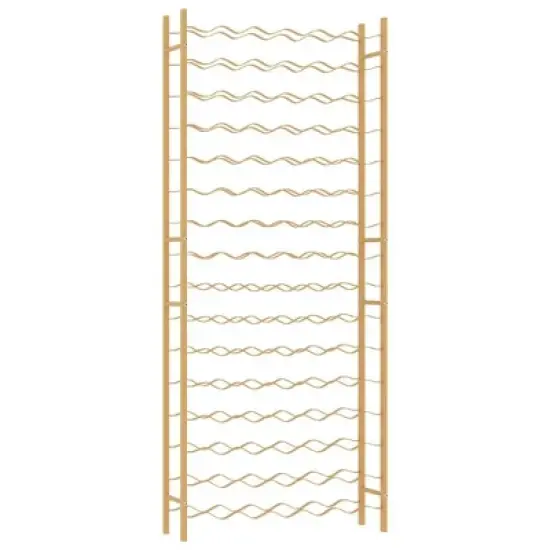 vidaXL Elegant Gold Metal Wine Rack - Freestanding Bottle Holder, Stores 96 Bottles, for Modern Home Bar/Kitchen Storage - 25.2" x 8.7" x 61.8" image {9}