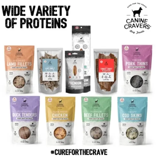 Canine Cravers Single Ingredient Air Dried Dog Treats &ndash; Pork Thin Tenders - 5.3 oz Pouch image {6}