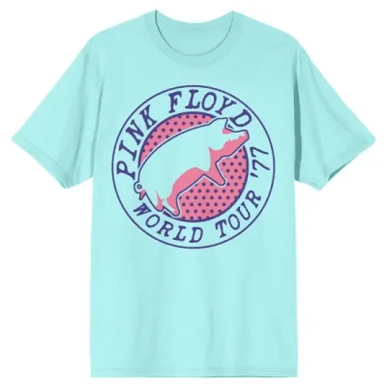 Pink Floyd Pig World Tour '77 Men's Celadon T-shirt image {3}