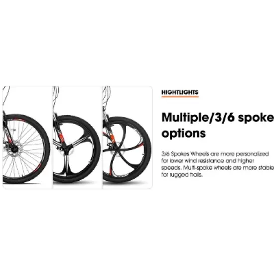 HILAND 26" Mountain Bike for Men Women, 3/6/Multi-Spokes Wheel, 21 Speeds image {5}