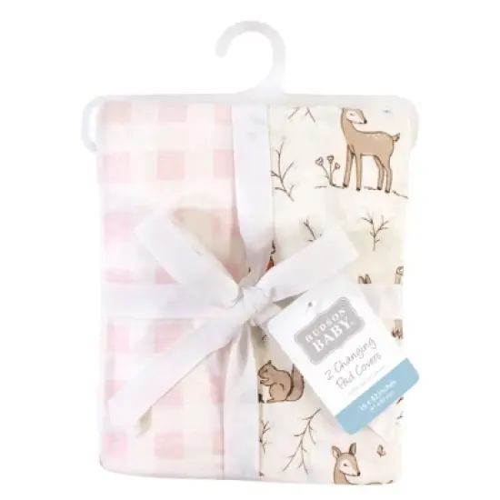 Hudson Baby Infant Girl Cotton Changing Pad Cover, Enchanted Forest, One Size image {1}