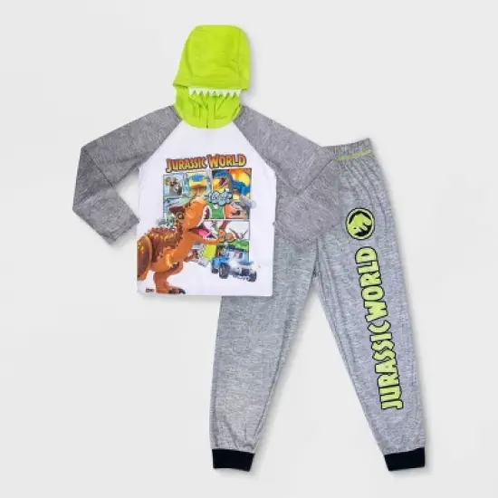 Boys' LEGO Jurassic World 2pc Hooded Pajama Set - Gray image {5}
