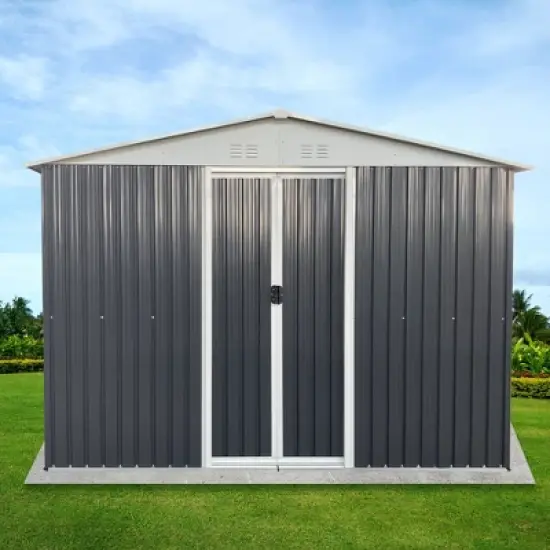 CAVINAS Outdoor Storage Shed Weatherproof Garden Shed with Sliding Door and Apex Roof image {5}