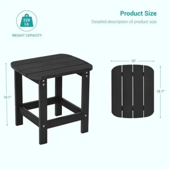 Sonkuki Patio HIPS Adirondack Side Table, Outdoor Square End Table image {6}