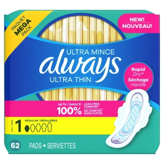 Always Ultra Thin Pads - Regular Absorbency - Size 1 image {1}