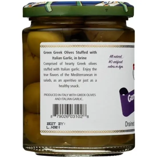 Bono Garlic Stuffed Olives - Case of 6/5.6 oz image {3}