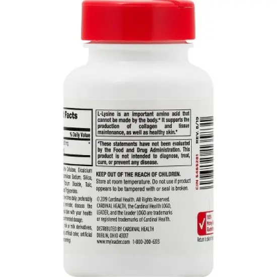 Leader 500 mg Tablets L-Lysine 100 ea image {5}