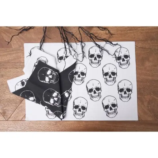 C&F Home Skeleton Skulls Pattern Halloween Reversible Decorative Table Runner 14" x 72" image {4}