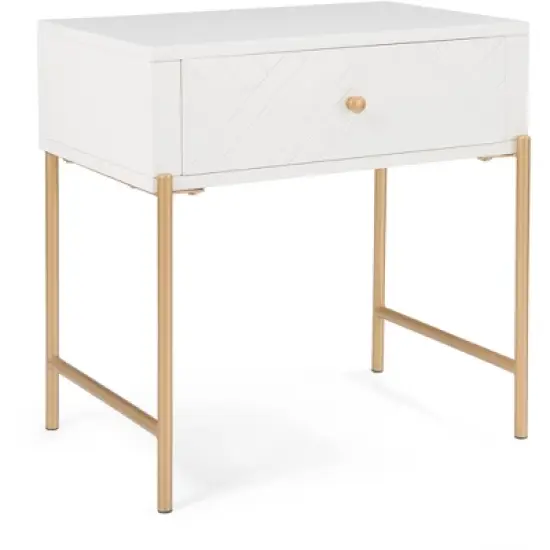 Jupiter Side Table White/Gold - Adore Decor image {1}