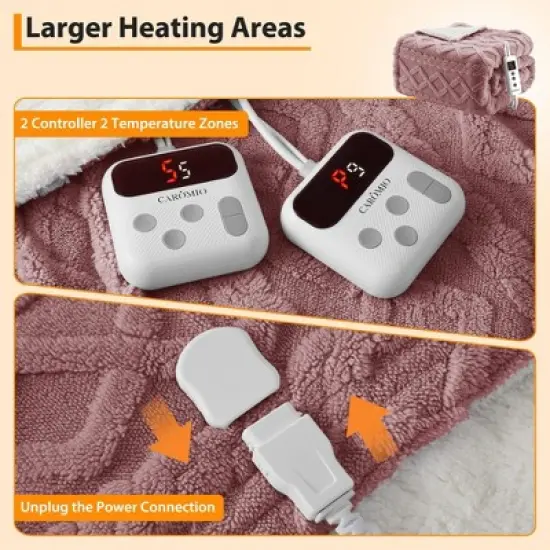 Heating Pads, Soft Washable Electric Blanket, Heating Blanket for Bedding, With 10 Heat Settings, Use for Sofa and Bed image {3}