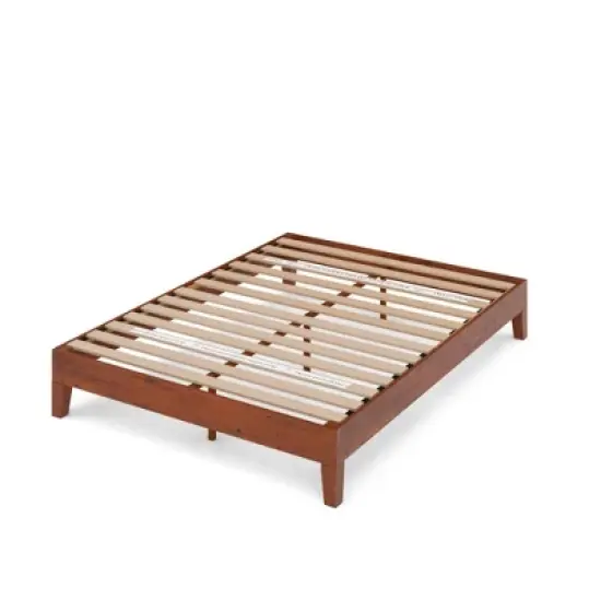 12" Wen Deluxe Wood Platform Bed Frame Cherry - Zinus image {8}