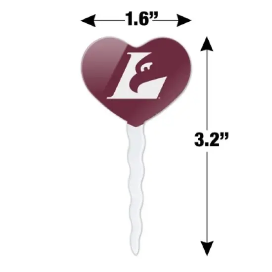 NCAA University of Wisconsin - La Crosse University Primary Logo Heart Love Cupcake Picks Toppers Decoration Set of 6 image {5}