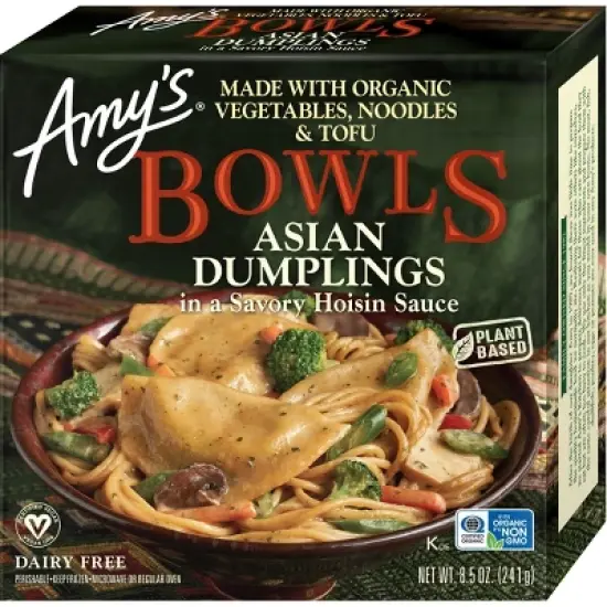 Amy's Frozen Vegan Asian Dumplings with Hoisin Sauce Bowl - 8.5oz image {11}