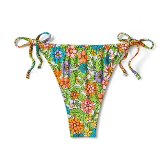 Women's Side-Tie Adjustable Coverage Ultra High Leg Bikini Bottom - Wild Fable&trade; Floral Print image {6}