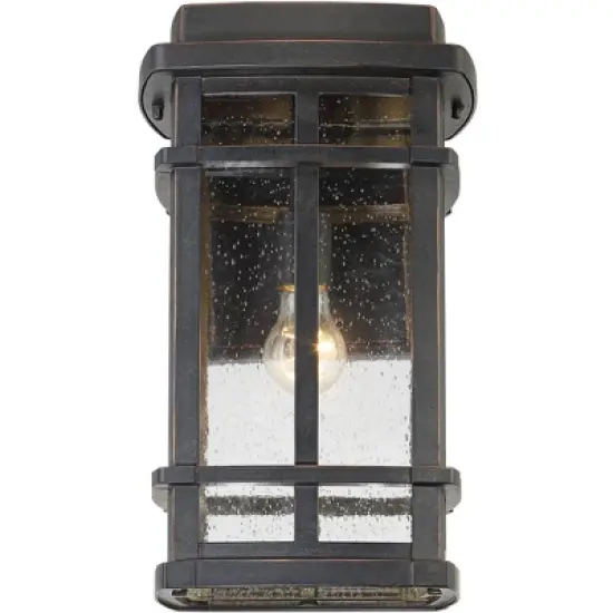 John Timberland Neri Mission Outdoor Wall Light Fixture Oil Rubbed Bronze 16" Clear Seedy Glass for Post Exterior Barn Deck House Porch Yard Patio image {3}