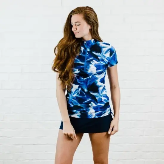 Calypsa Half-Zip Adele Swim Top image {8}