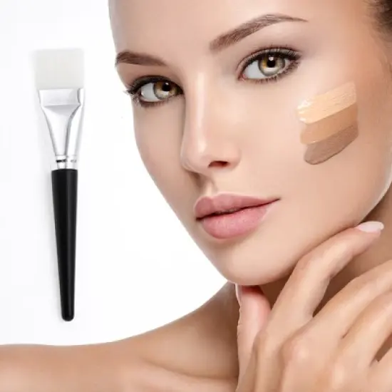 Unique Bargains Flat Head Facial Mask Brush Extra Large White Black 1 Pc image {1}