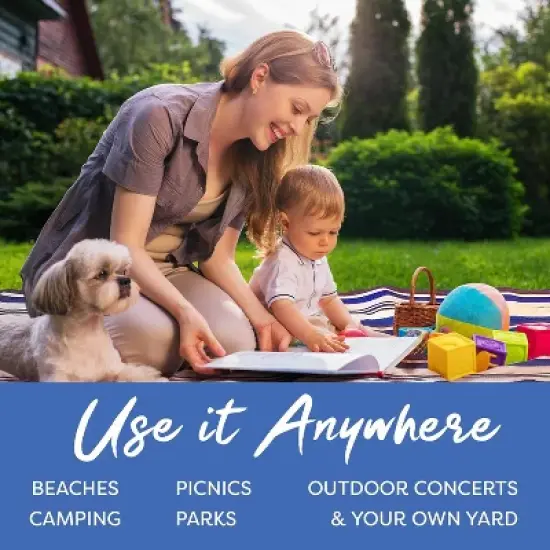 SCUDDLES Compact Picnic Blanket - SCPRBL60 - Extra-Large Waterproof Outdoor Mat with Carry Strap image {2}